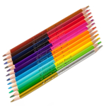 Карандаши цветные двусторонние Yalong 12/24 цв., "Секреты океана" деревянные, трехгранные, заточенные, золото+серебро, грифель 3.0 мм, картон. уп., европод.