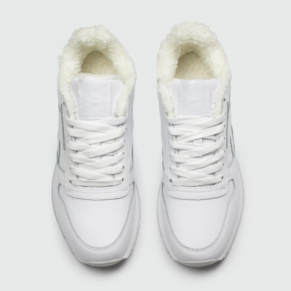 кроссовки Reebok Classic Leather Triple White Winter
