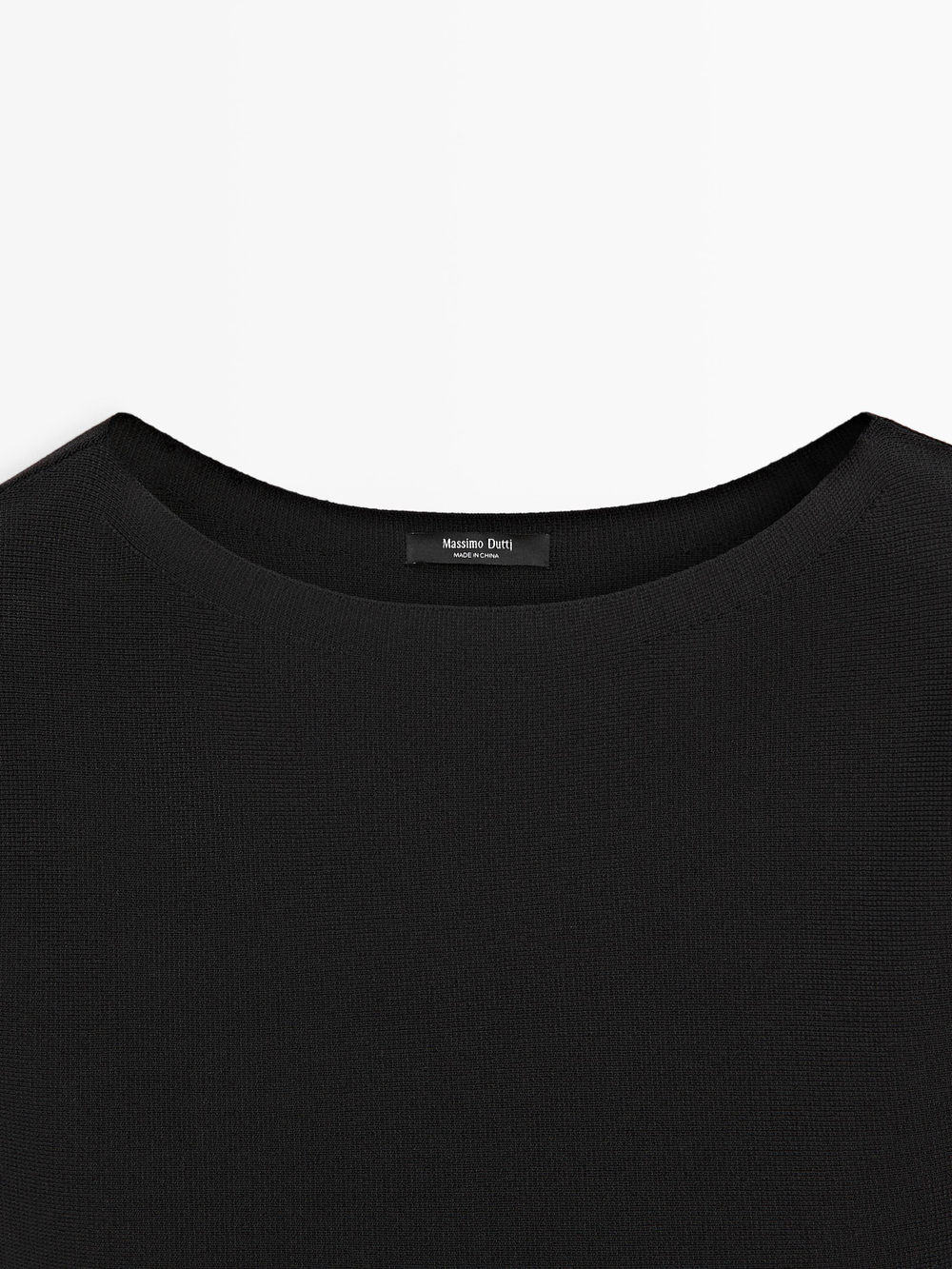 Massimo Dutti Трикотажный топ с круглым вырезом, черный