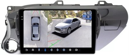 Магнитола Toyota Hilux 8 2015-2023+ - FarCar BX588/1077M-360 монитор 10.36" 2K QLED на Android 13, 6Гб+128Гб, CarPlay, 4G SIM-слот, 4 камеры в комплекте