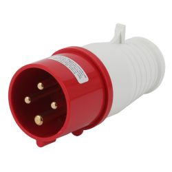 Вилка ЭРА V-16-3P-PE-IP44 переносная 014 3Р+РЕ 16А 380В IP44 | Силовые разъёмы