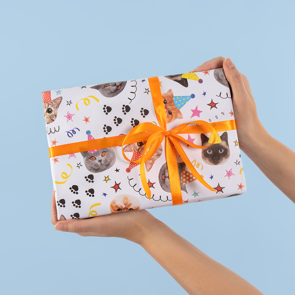 Упаковочная бумага «Котики» 0,7×1 м, 80 г/м²