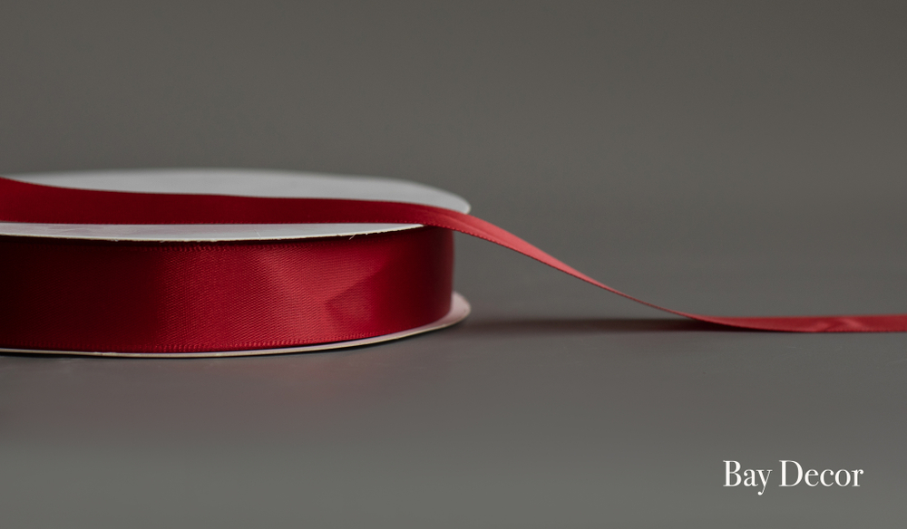 Лента DLCY260 атласная бордовая 2,5 см.*100 ярдов