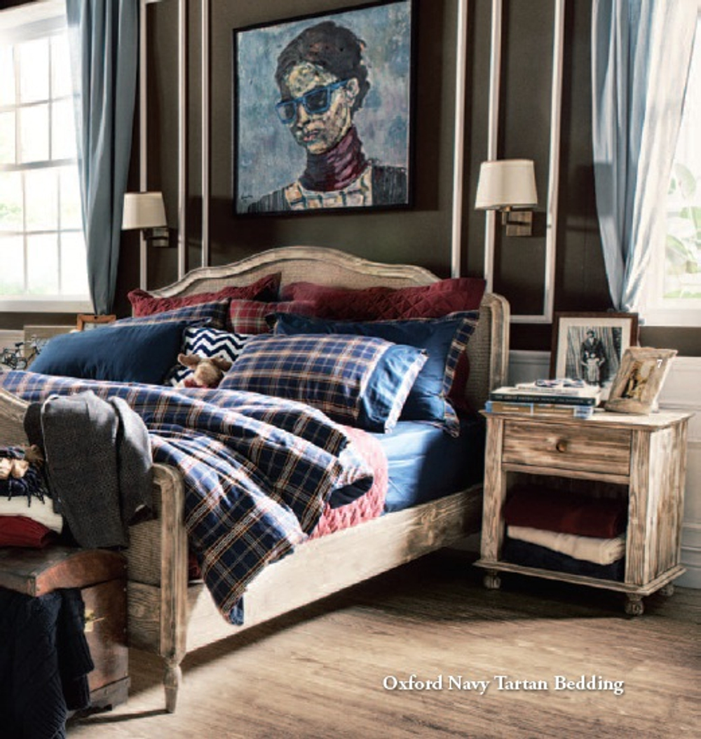 Элитное постельное белье Oxford Navy Tartan Deep Blue от Casual Avenue Турция