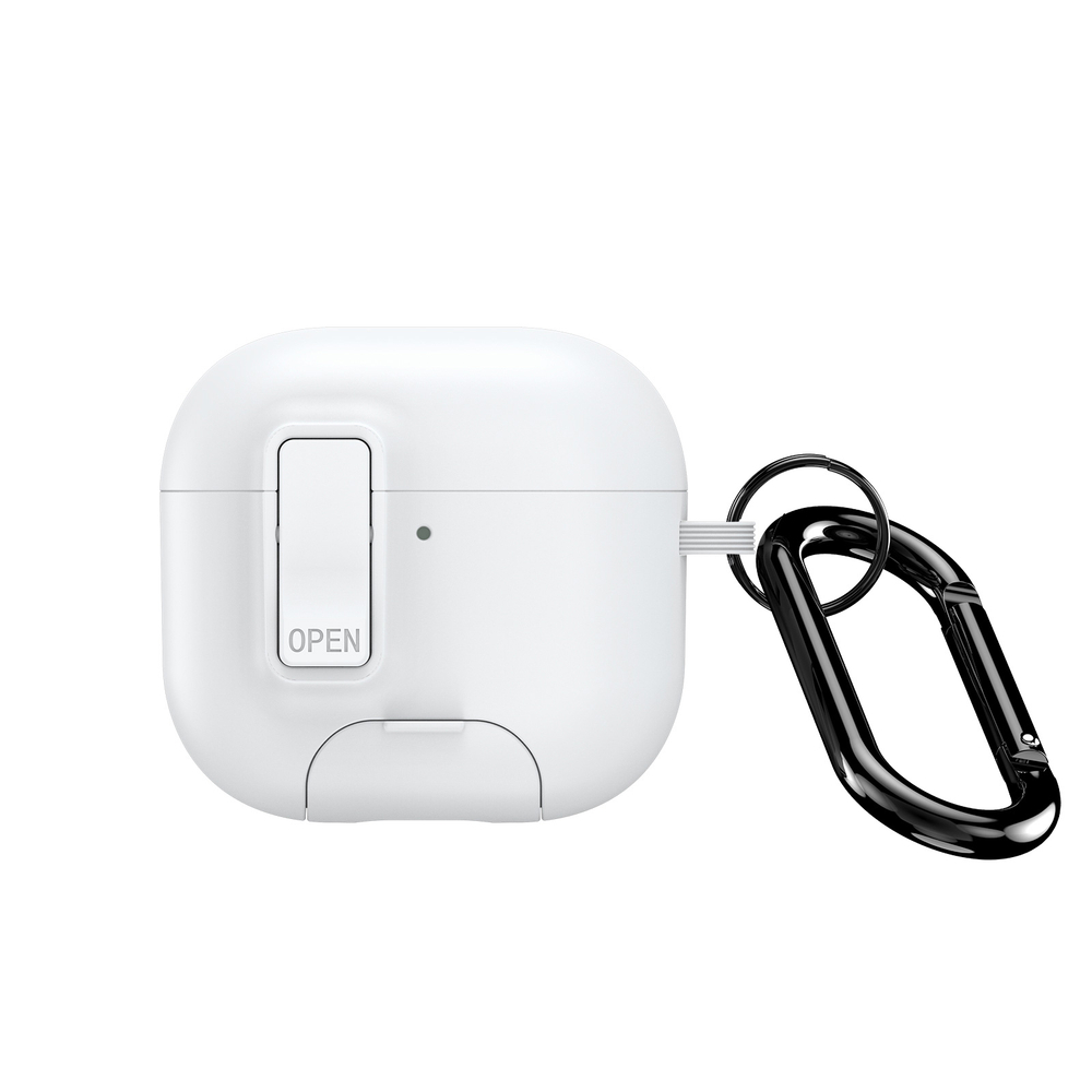 Чехол белого цвета с замком и подставкой для наушников AirPods 4, серия PECQ Series от Dux Ducis