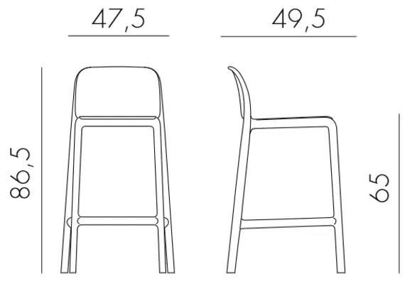 Полубарный стул Faro Mini 65 см красный