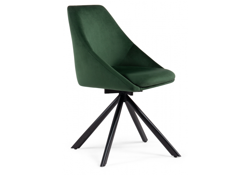 Стул на металлокаркасе Woodville Окленд крутящийся темно-зеленый, черный, ножки черные