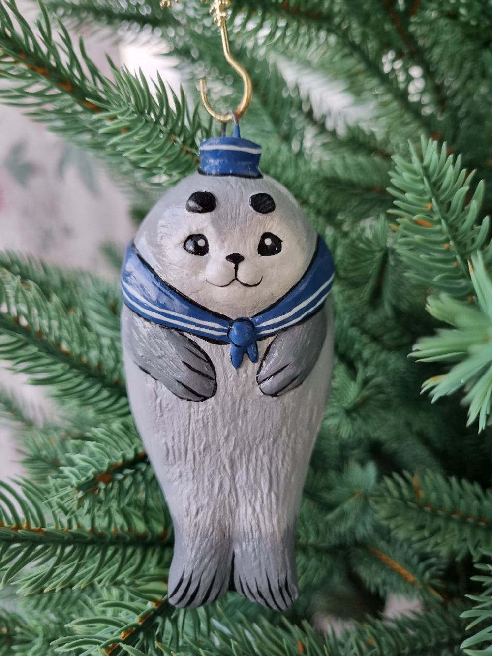 Мморской котик ёлочная игрушка ручная работа