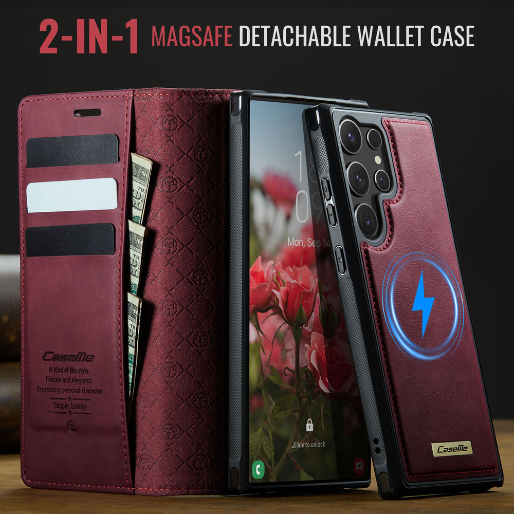 Чехол-кошелек CaseMe 2 in 1 MagSafe Samsung Galaxy S24 Ultra