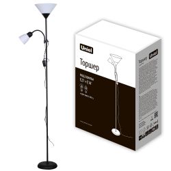 UML-T520 E27+E14 BLACK-WHITE Торшер напольный под лампу Е27 и Е14. 2х60W. Черный-Белый. ТМ Uniel