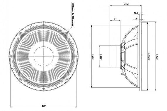EighteenSound 21NLW9001/8 неодим динамик для сабвуфера, диаметр 21 дюймов, 1800Вт