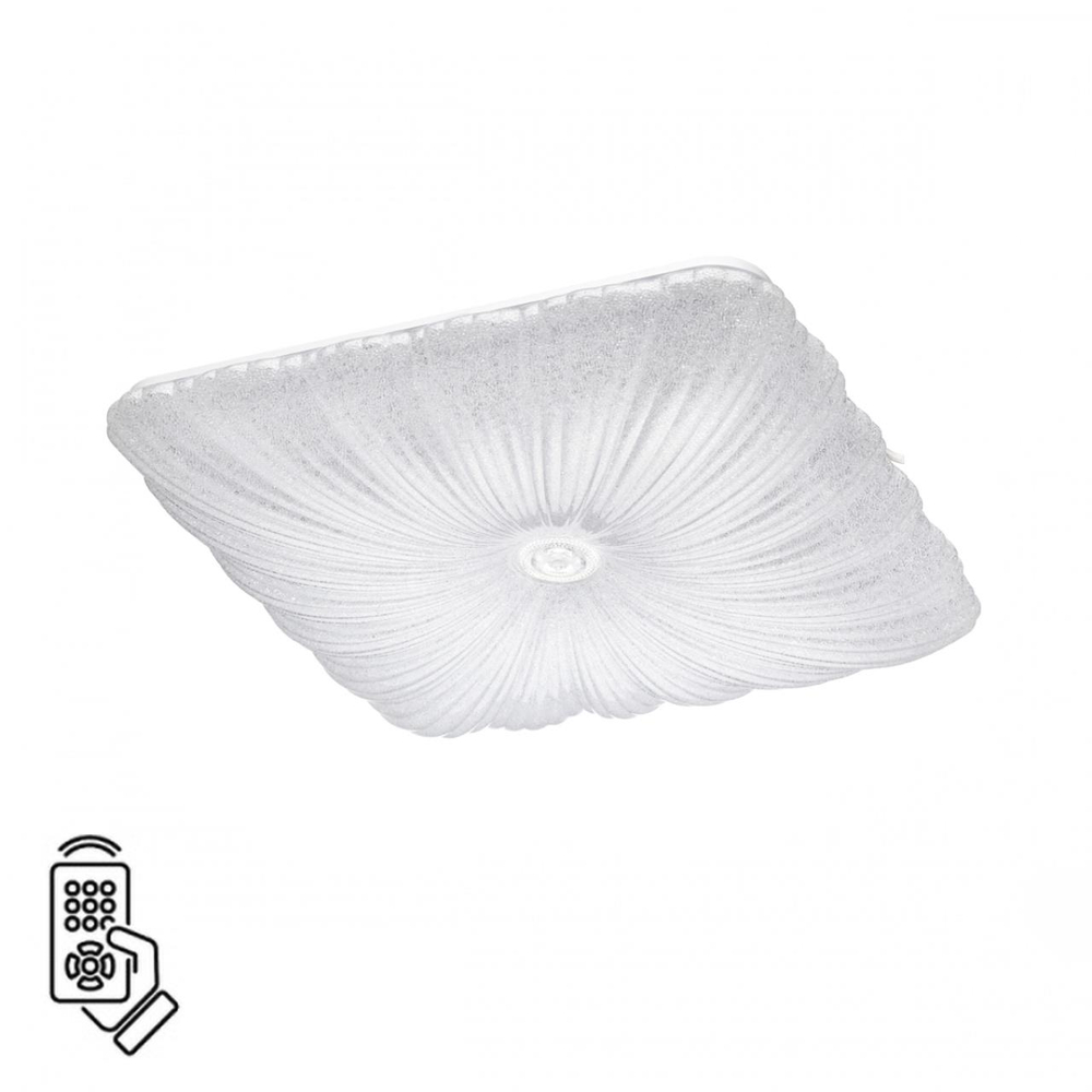 7730/72L PIKO LED SN 000 Светильник металл/пластик/белый/прозрачный LED 72Вт 3000-6000K 490х490 IP20 пульт ДУ FORTUNA