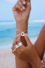 Браслет «Бали» с белым цирконом