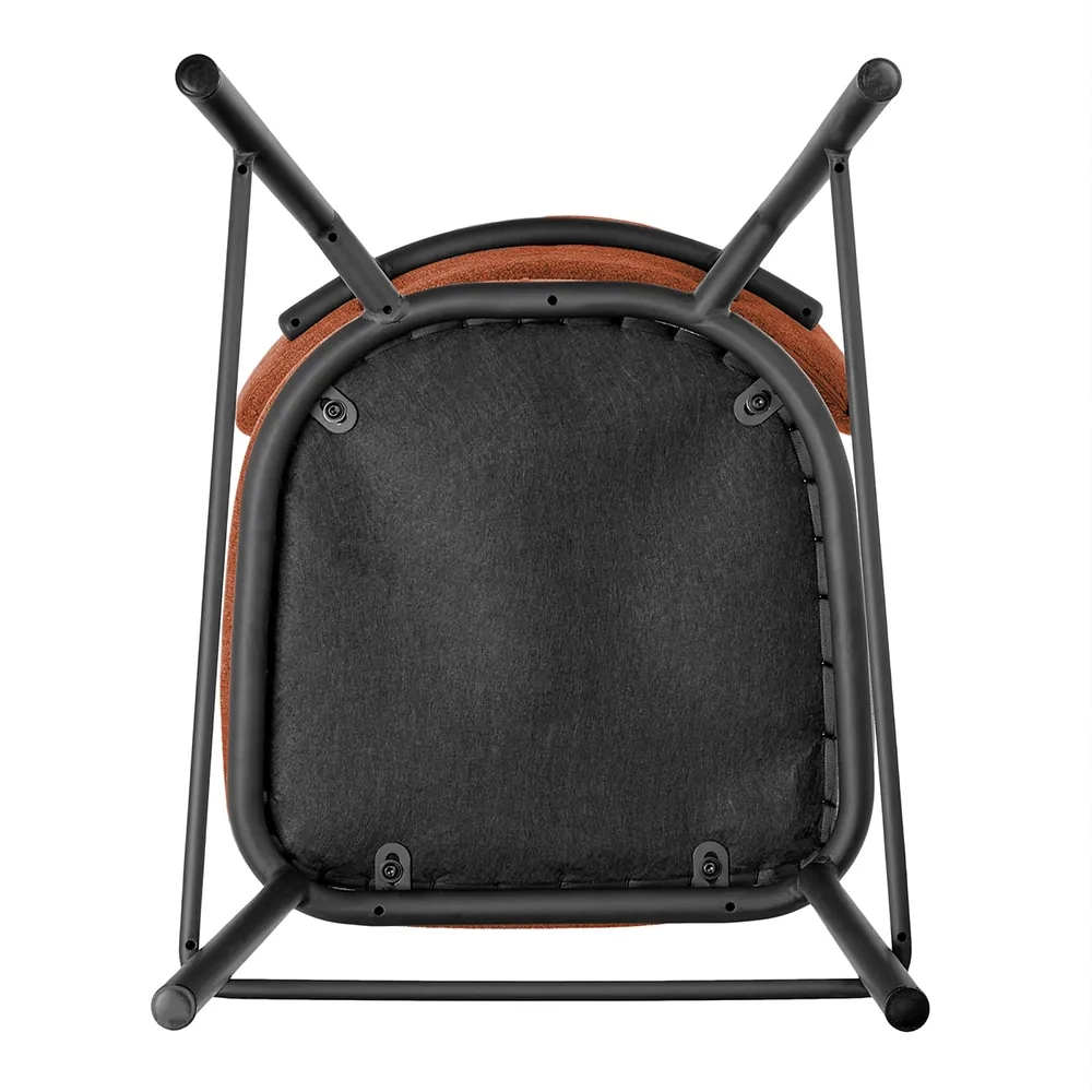 Стул полубарный Bradex Home Lucas 2 терракотовый шенилл с чёрными ножками