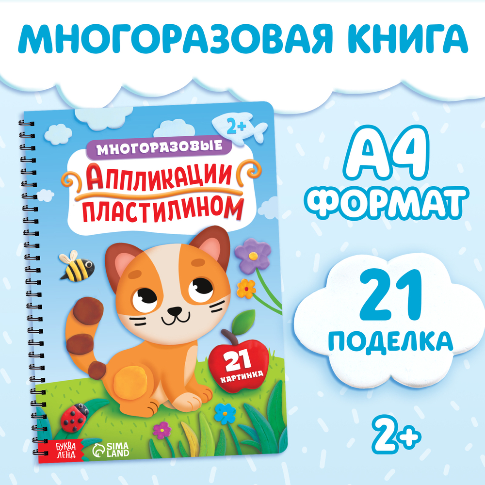 Книга Многоразовые аппликации пластилином
