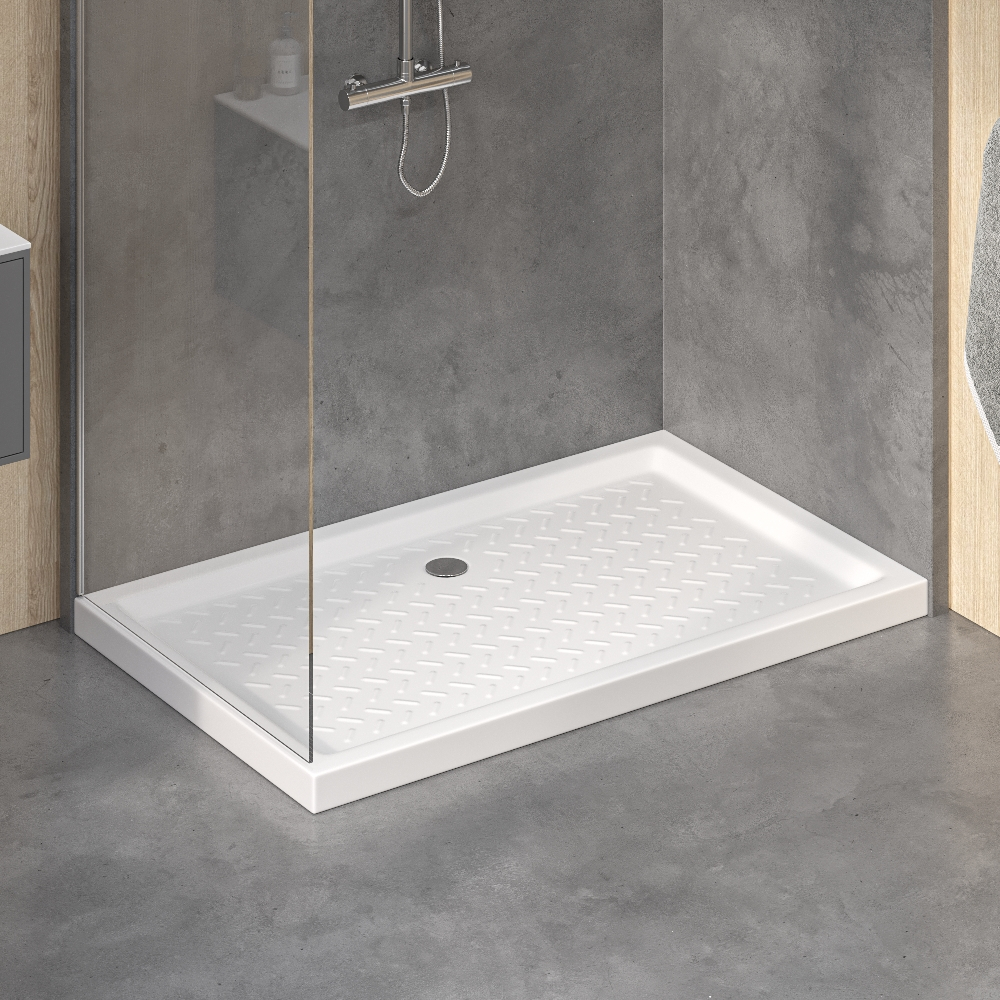 Душевой поддон керамический, прямоугольный, белый RGW CR (800x1200)