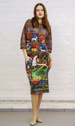 Платье "Бестиарий", по мотивам средневекового бестиария Бартоломея Английского