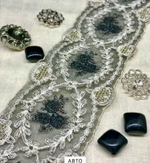 кружево на органзе вышивка шелк/хлопок/люрекс (Франция) ш-6,5 см цена за 1 м