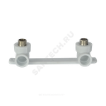 Планка монтажная PP-R белая Дн 20х3/4" НР под смеситель с водорозетками VALFEX 10124320
