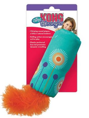 Игрушка для кошек KONG Wrangler Chirpz, с пищалкой, цвета в ассортименте