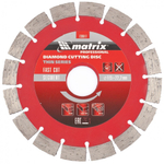 Диск алмазный, отрезной сегментный, 115 х 22.2 мм, тонкий, сухая резка Matrix Professional