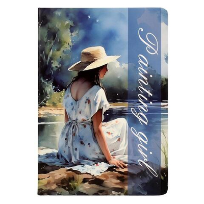 Записная книжка "Девушки" А5 80 л, линия, на резинке твердый переплет, 14,5*21СМ, 4 дизайна микс ,