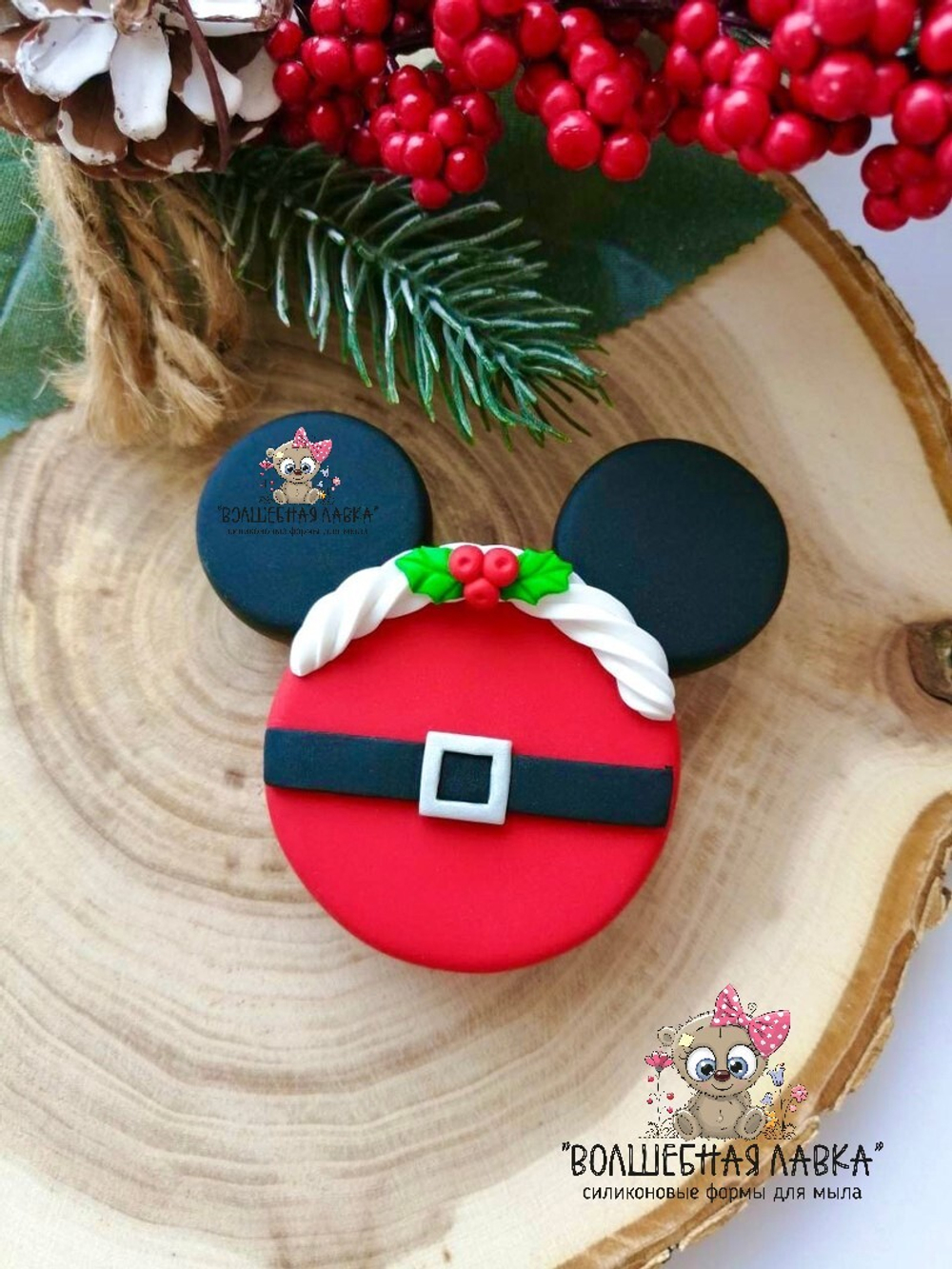Силиконовая форма Микки новогодний