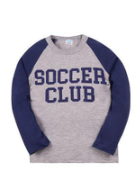 Лонгслив для мальчика Soccer club grey Синий р.122