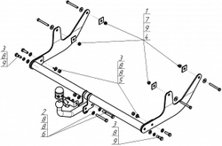 Фаркоп АвтоСтандарт Lada Largus (в том числе Cross) (оцинк. Шар) арт.L104A