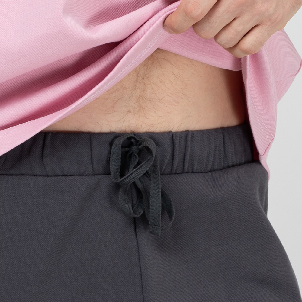 Мужская пижама (розовая футбока, серые шорты) Opium Sport&Home F-157