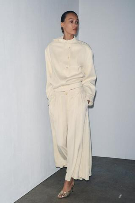 ZARA КУРТКА С ПУГОВИЦАМИ — ZW COLLECTION, ЭКРЮ
