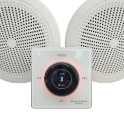 Сенсорная панель управления Steamwater NOISE white (Белый c дисплеем, в комплекте с ПДУ, управление на 4 акустических динамика)
