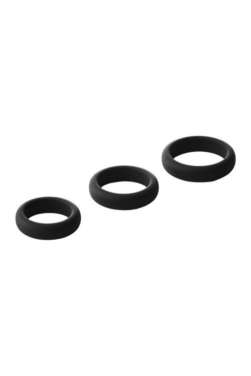 Набор из 3 черных эрекционных колец Smooth Silicone Cockring Pack