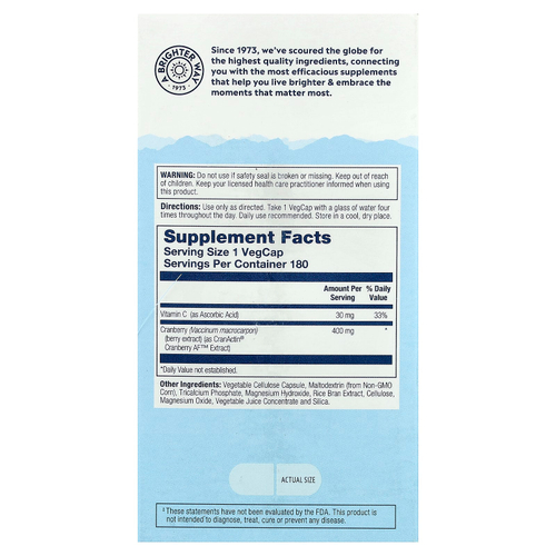 Solaray, CranActin®, средство для здоровья мочевыводящих путей, 180 растительных капсул