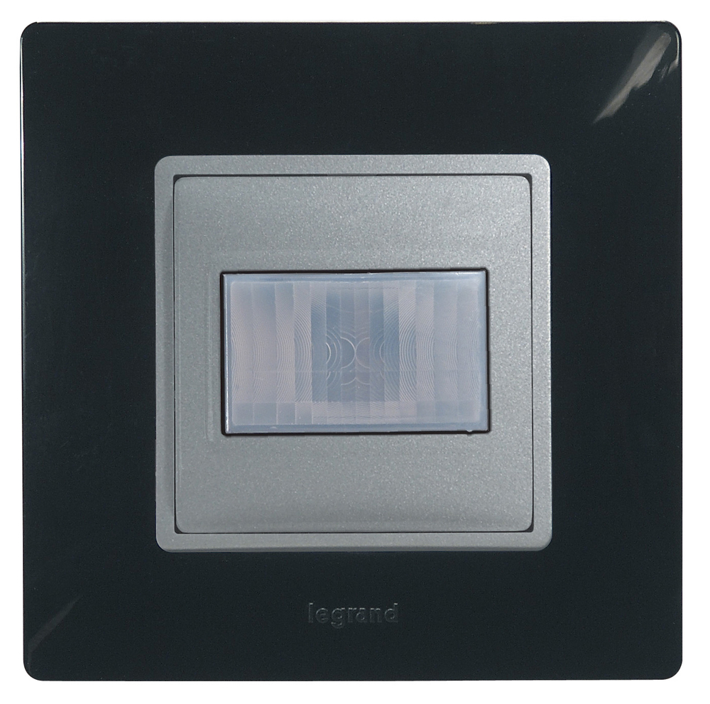 Датчик движения двухпроводной 400Вт с регулировкой выдержки времени, освещенности и радиуса обнаружения - алюминий ETIKA Legrand