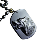Подвеска Волк - Свобода и Сила Натуральный обсидиан 0-15