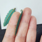 Подвеска лист, 45×19 мм, бижутерный сплав, штучно