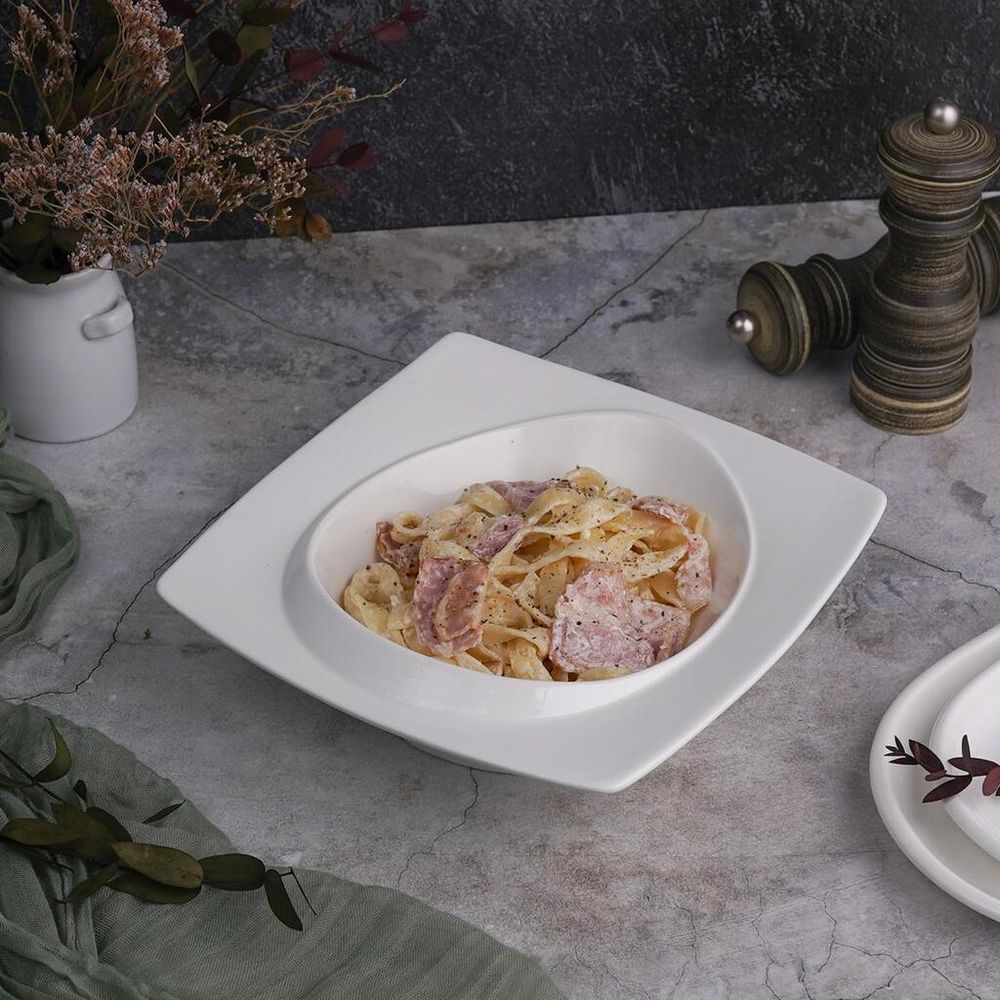 Салатник 400 мл 20*20 см h5,5 см с бортом Asymmetry белый фарфор NEW P.L. Proff Cuisine [3]