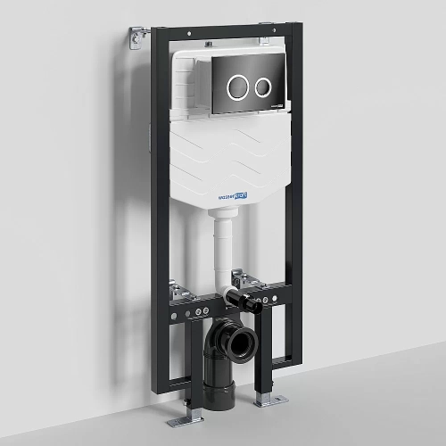 Инсталляция для унитаза WasserKraft Vils 56TLT.010.ME.PB01 с черной глянцевой кнопкой