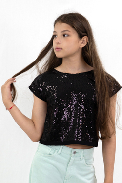 Блузка топ с пайетками для девочки
