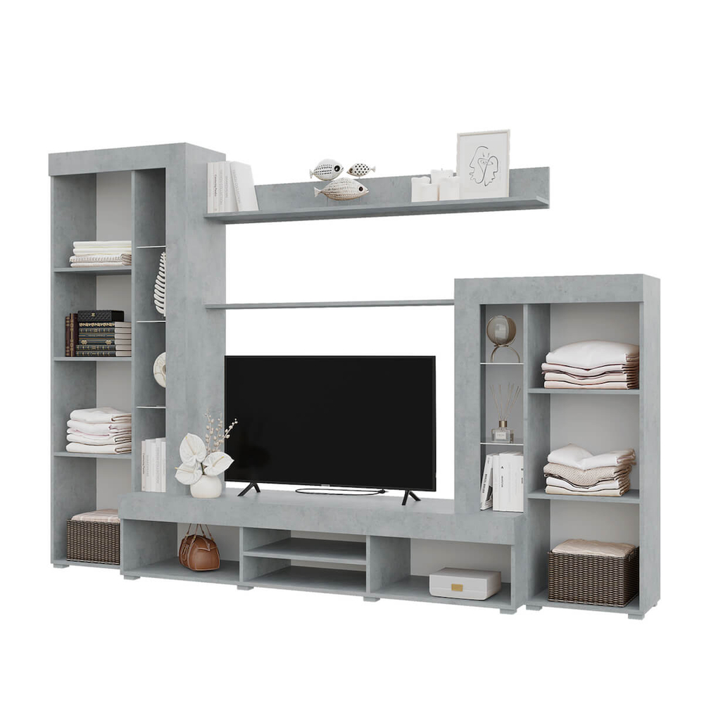 Гостиная Дельта дуб сонома/белый, бетон/белый