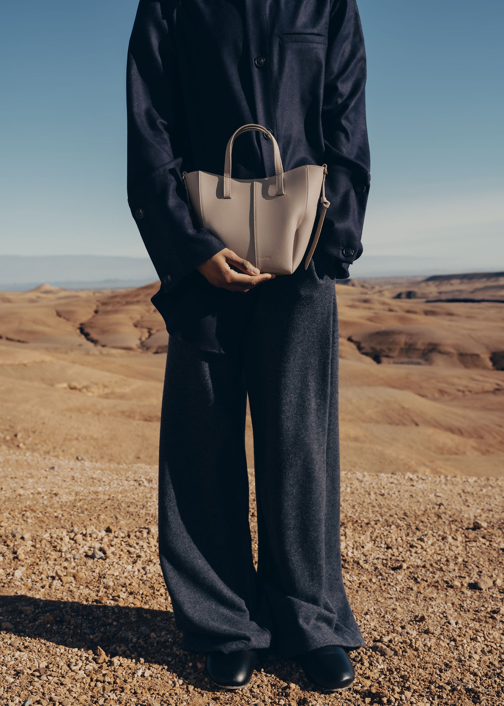 POLENE СУМКА CYME TOTE NANO, СЕРО-КОРИЧНЕВЫЙ