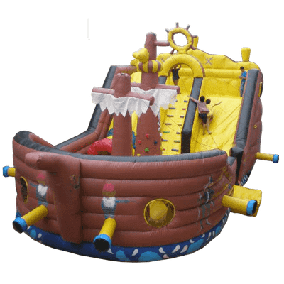 Большой надувной батут-горка "Фрегат"