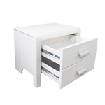 Тумба прикроватная Мадейра 2 ящика из массива сосны, белая, на ножках