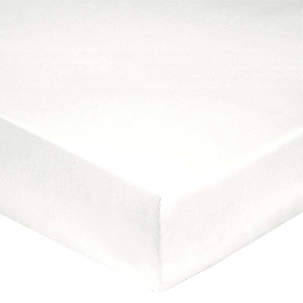 Простыня на резинке 160x200 Blanc des Vosges джерси белая Франция фото