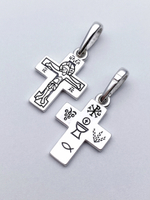 Крест из серебра/Частичное чернение/С подвижным ухом