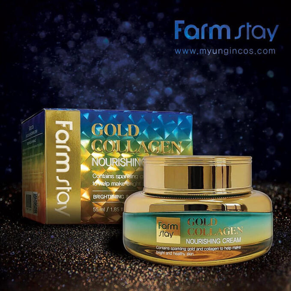 Farm Stay Gold Collagen Nourishing Cream питательный крем с золотом и коллагеном