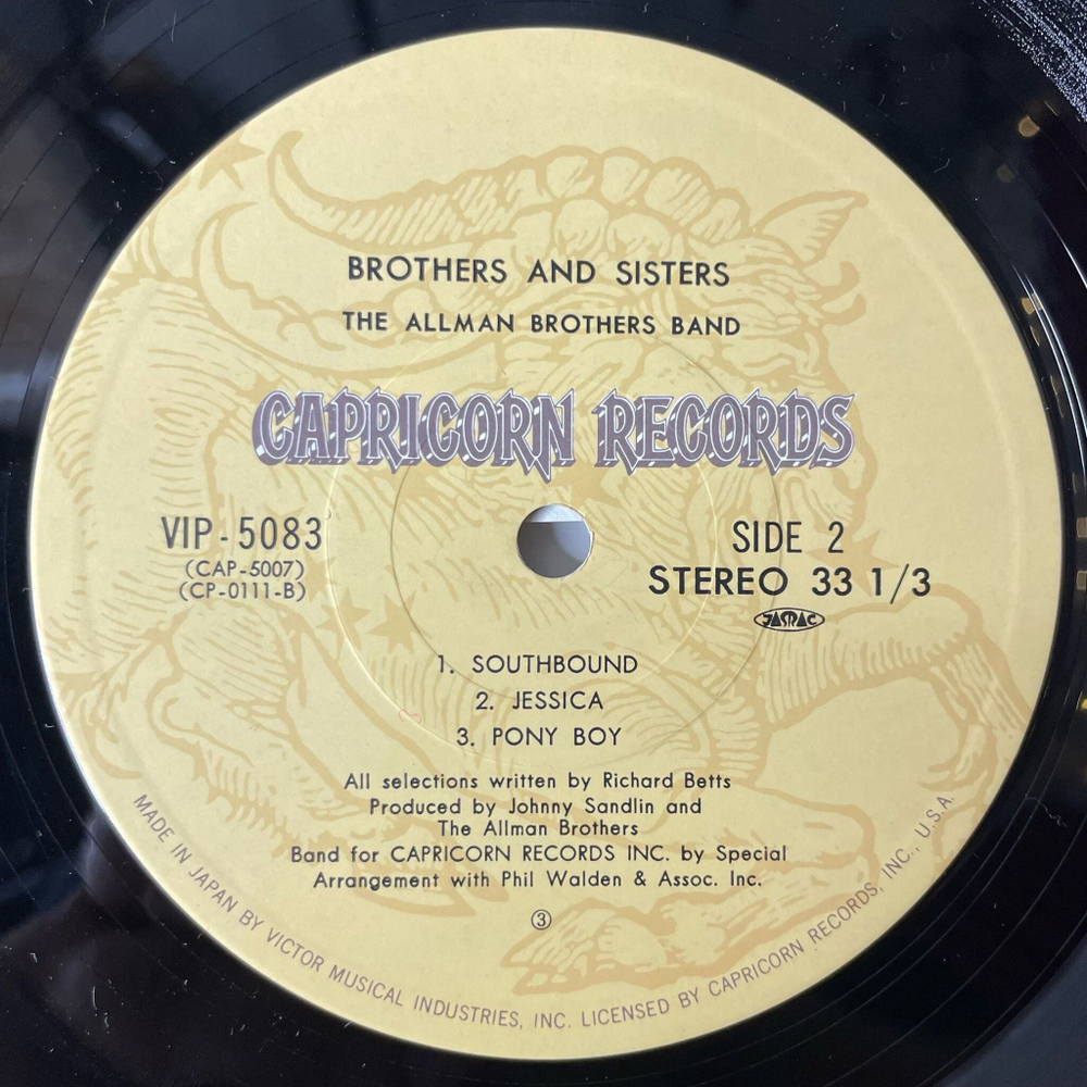 Винтажная виниловая пластинка LP The Allman Brothers Band Brothers And Sisters (Japan 1979) (No Obi)
