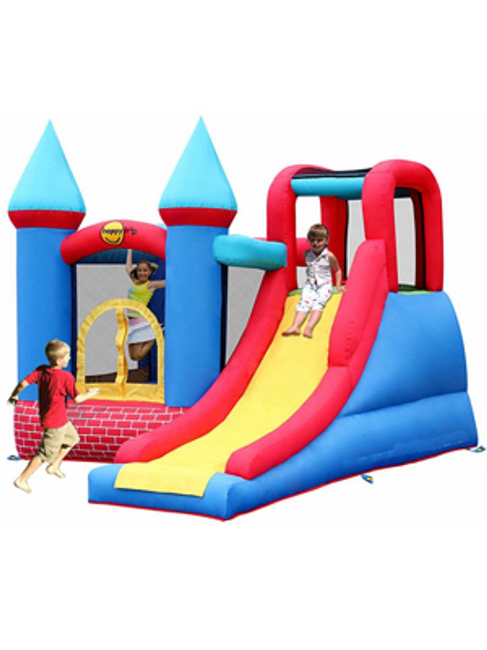 Надувной батут с горкой "Замок приключений" 9007