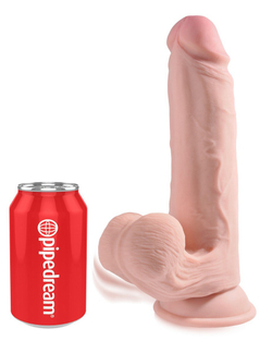 Фаллоимитатор на присоске King Cock Plus 9 Triple Density с подвижной мошонкой